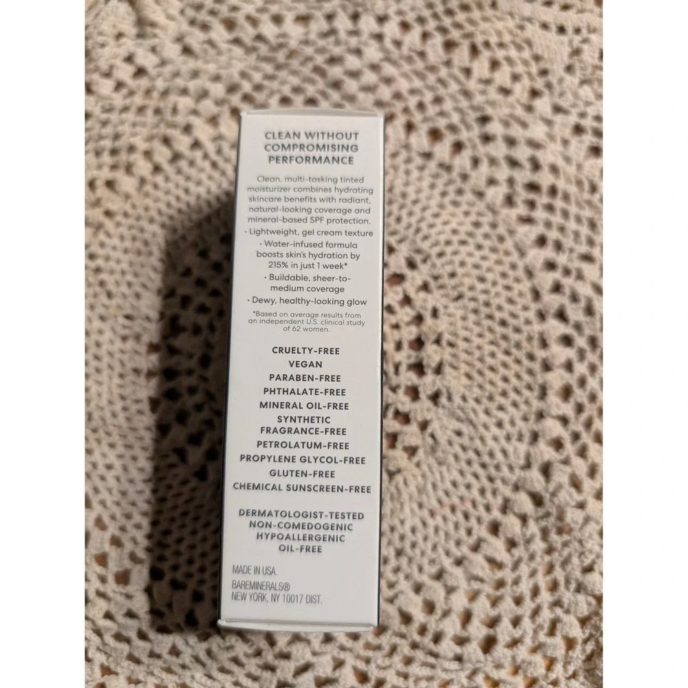 NIB bareMinerals Complexion Rescue Tinted Hydrating Gel Cream Vanilla 02 SPF 30